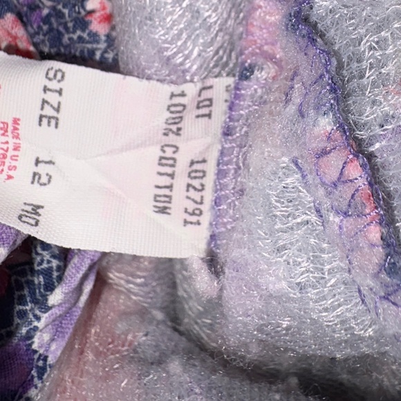 Vintage Purple floral Overalls baby girl 12 months - Picture 3 of 4